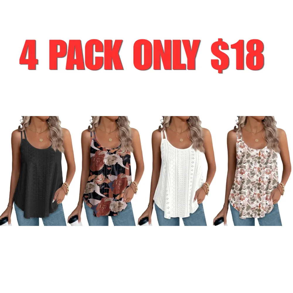 🔥Women's Eyelet Embroidered Tank Top | Soft Sleeveless Scoop Neck Summer Camisole