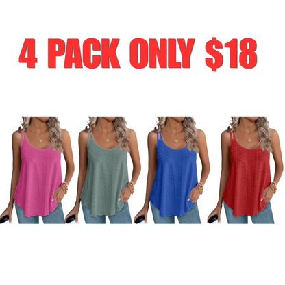 🔥Women's Eyelet Embroidered Tank Top | Soft Sleeveless Scoop Neck Summer Camisole