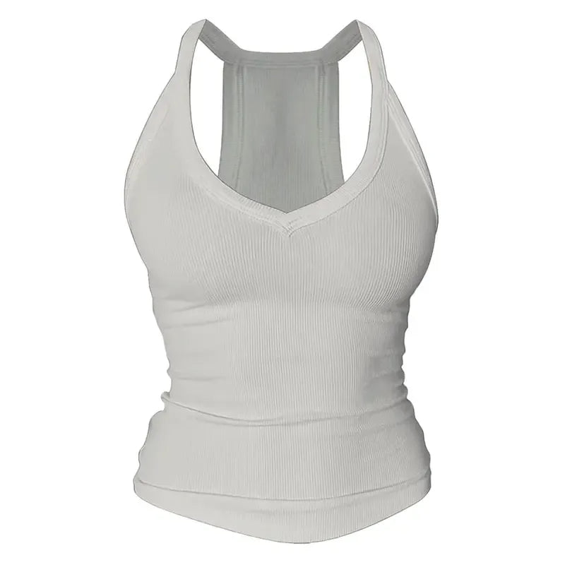 🔥Built-in bust support, sleeveless backless slim-fit basic tank top💖