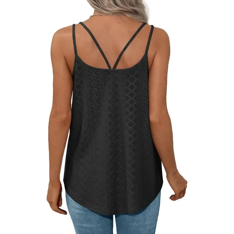 🔥Women's Eyelet Embroidered Tank Top | Soft Sleeveless Scoop Neck Summer Camisole