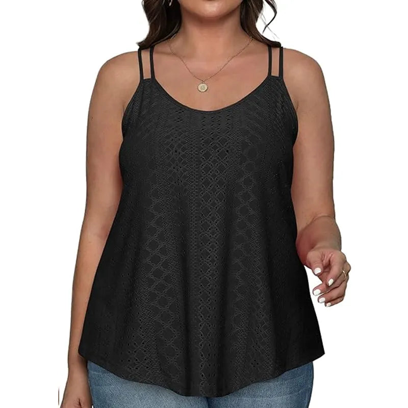 🔥Women's Eyelet Embroidered Tank Top | Soft Sleeveless Scoop Neck Summer Camisole