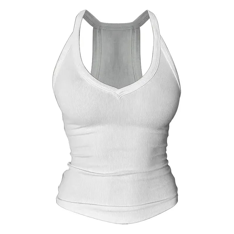 🔥Built-in bust support, sleeveless backless slim-fit basic tank top💖