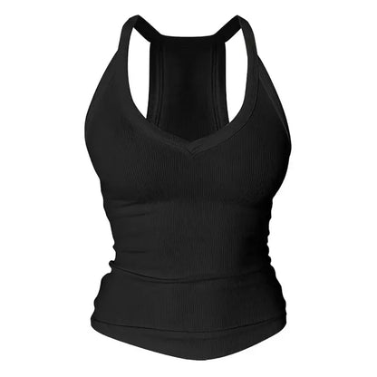 🔥Built-in bust support, sleeveless backless slim-fit basic tank top💖
