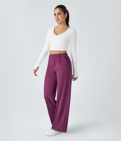 2026 NEW Limited offer🔥High Waisted Pocket Straight Leg Work Pants