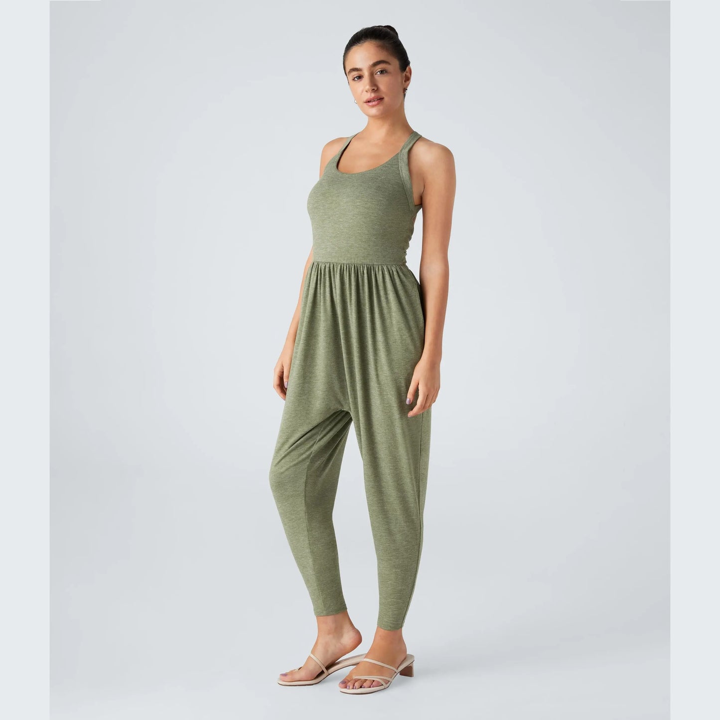 🔥U Neck Pocket Harem Casual Jumpsuit-Easy Peezy Edition