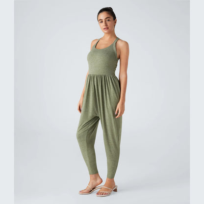 🔥U Neck Pocket Harem Casual Jumpsuit-Easy Peezy Edition