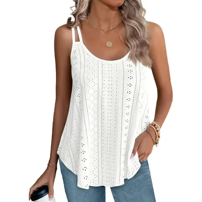 🔥Women's Eyelet Embroidered Tank Top | Soft Sleeveless Scoop Neck Summer Camisole