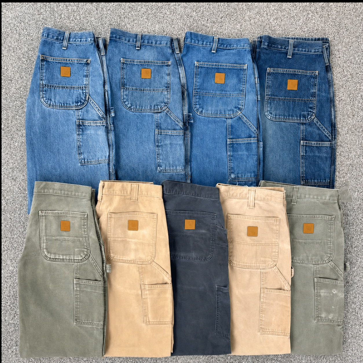 Men's Loose Fit Washed Duck Utility Work Pant 9-PACK with 7 Pockets
