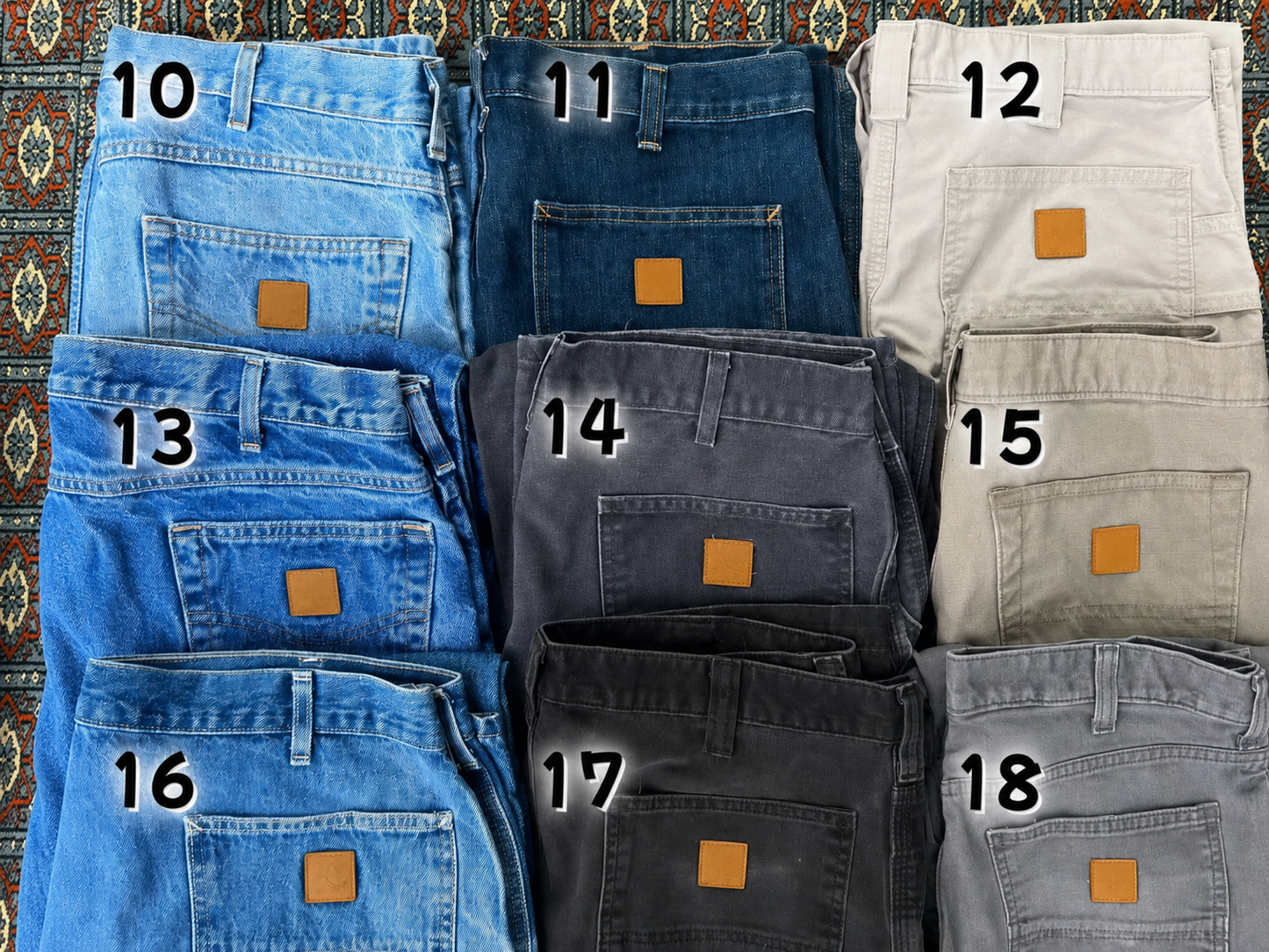 Men's Loose Fit Washed Duck Utility Work Pant 9-PACK with 7 Pockets