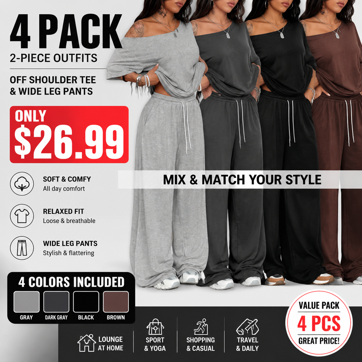 Women's Off-Shoulder Two-Piece Set