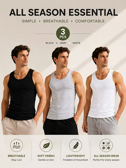 🔥Premium Ultra-Soft Cotton Fitted Tanks 3 Pack / 6 Pack