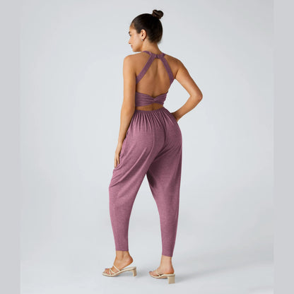 🔥U Neck Pocket Harem Casual Jumpsuit-Easy Peezy Edition