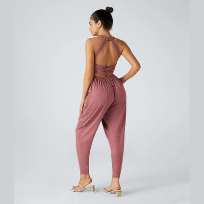🔥U Neck Pocket Harem Casual Jumpsuit-Easy Peezy Edition