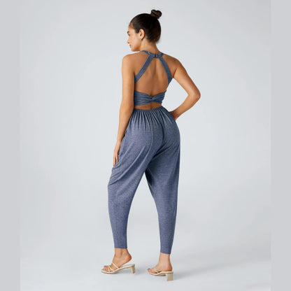 🔥U Neck Pocket Harem Casual Jumpsuit-Easy Peezy Edition