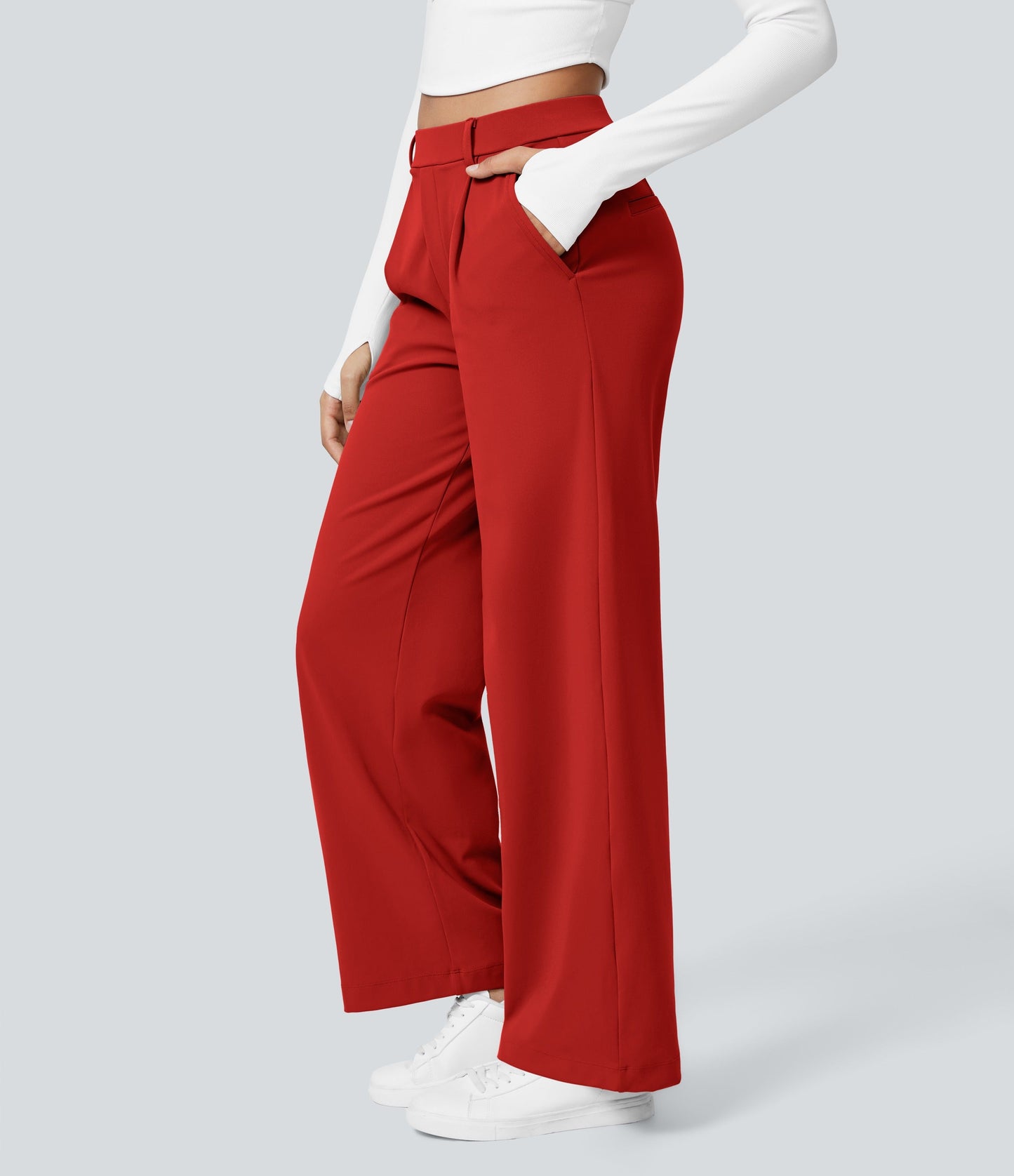 2026 NEW Limited offer🔥High Waisted Pocket Straight Leg Work Pants