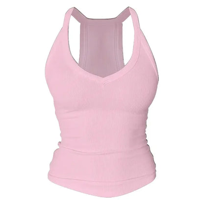 🔥Built-in bust support, sleeveless backless slim-fit basic tank top💖