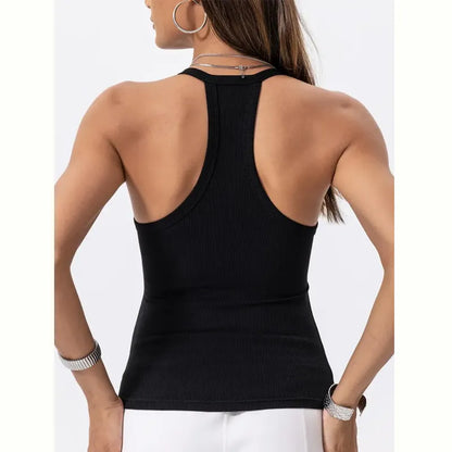 🔥Built-in bust support, sleeveless backless slim-fit basic tank top💖