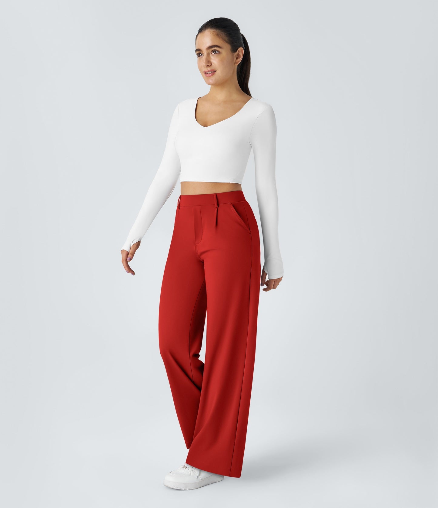 2026 NEW Limited offer🔥High Waisted Pocket Straight Leg Work Pants