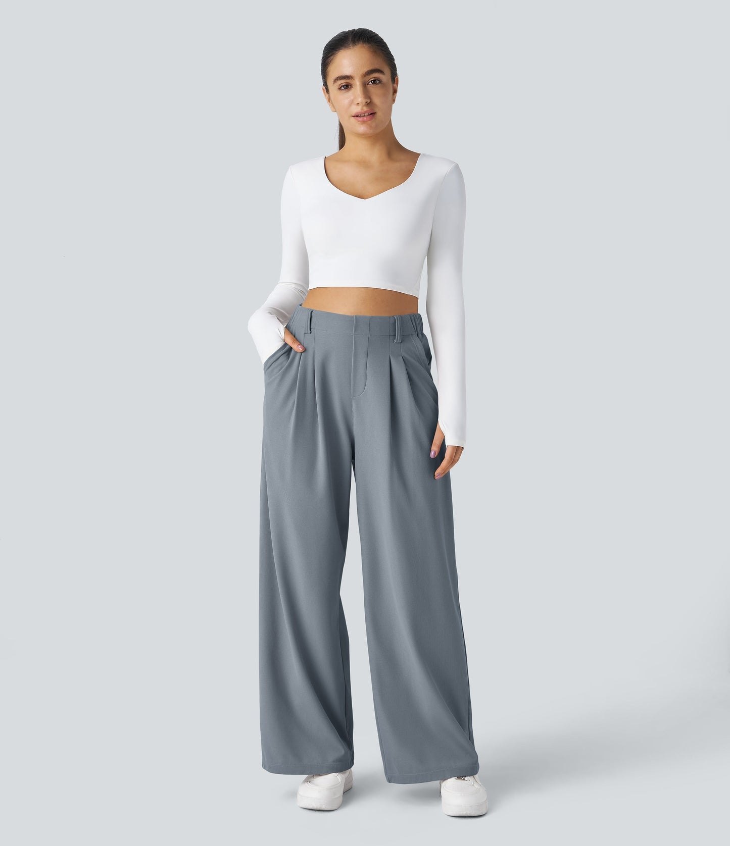 2026 NEW Limited offer🔥High Waisted Pocket Straight Leg Work Pants