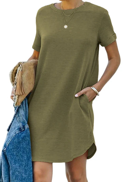 🔥 Last Day Sale | Soft Pocket T-Shirt Dress Women Love