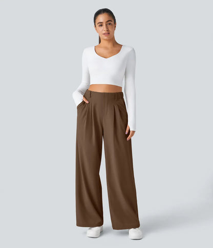 2026 NEW Limited offer🔥High Waisted Pocket Straight Leg Work Pants