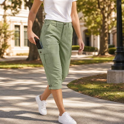 Women's Comfortable Stretch Capri with Pockets