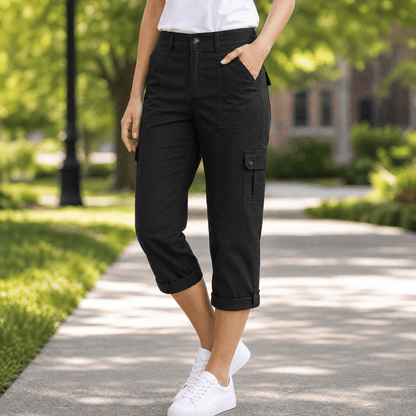 Women's Comfortable Stretch Capri with Pockets