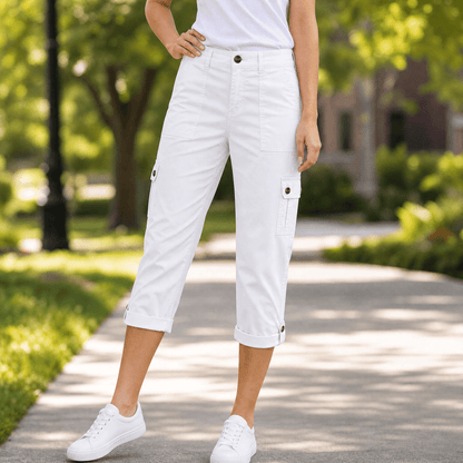 Women's Comfortable Stretch Capri with Pockets